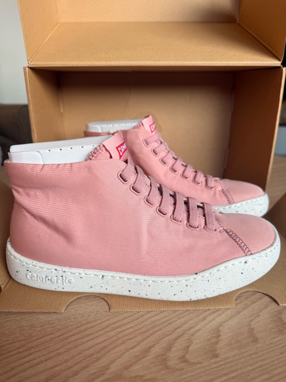 Camper Peu Touring Pink High-Top Sneakers — NWT, Size 10